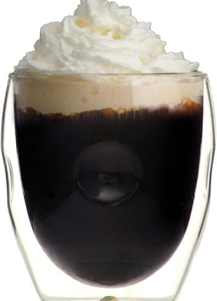 Moderna Artisan Series Double Wall 8 oz Beverage Glasses - Set of 8 Drinking Glasses