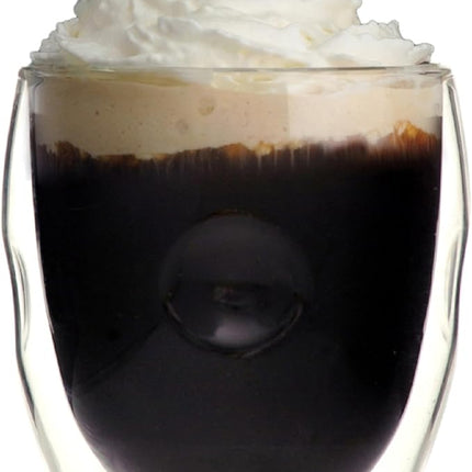 Moderna Artisan Series Double Wall 8 oz Beverage Glasses - Set of 8 Drinking Glasses