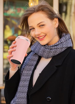 CS COSDDI 12 oz Stainless Steel Vacuum Insulated Tumbler - Coffee Travel Mug Spill Proof with Lid - Coffee Cups for Keep Hot/Ice Coffee,Tea and Beer