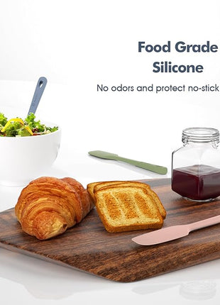 3 Pieces Silicone Spatula Set, Food Grade Rubber Spatula, Upgrade Strong Handle with Ergonomic Grip, Heat Resistant for Nonstick Cookware, Cooking Mix