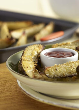 Rachael Ray Nonstick Bakeware Set with Grips, Nonstick Cookie Sheets / Baking Sheets - 3 Piece, Gray with Orange Grips