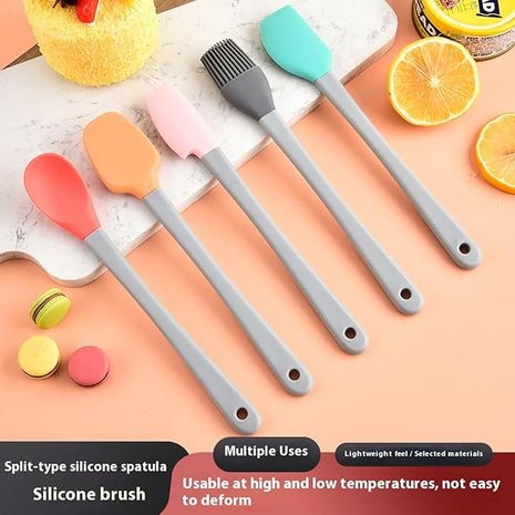 KSENDALO Small Spatulas for Kitchen Use,Silicone Mini Spatula Small Rubber Scraper Heat Resistant Tiny Spatula for Baking Cookie with Plastic Handle, Colorful