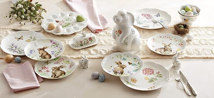 Lenox, Dinnerware Set, Butterfly Meadow Bunny 4-Piece Accent Plate Set, Service For 4, Microwave And Dishwasher Safe, Porcelain Plates, Easter Plates, Dish Set, Home And Kitchen (Assorted, 4 Pieces)