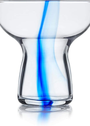 Libbey Blue Ribbon Stemless Margarita Glasses, Shallow Bowl Lightweight Margarita Glasses Set of 6, Margarita Set for Parties