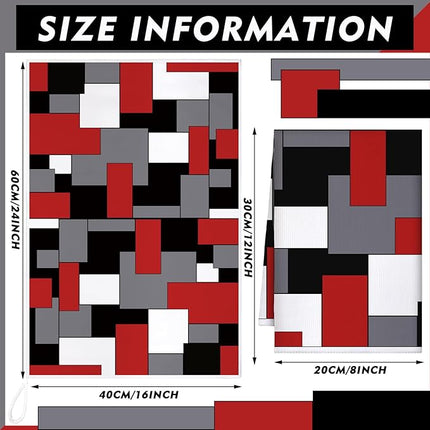 Boyiee Set of 6 Red Black Grey White Kitchen Towels Modern Geometric Dish Hand Towels 24 x 16 Inches Gifts Decorative Tea Cloth Gifts for Farmhouse Kitchen Bathroom Decorations