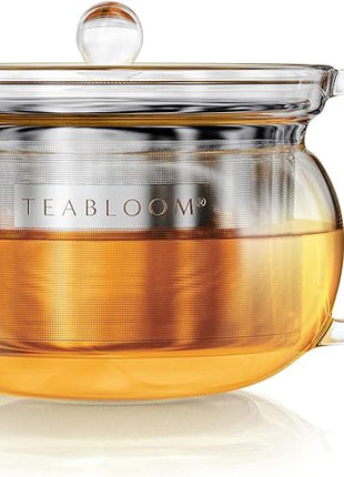 Teabloom Kyoto 2-in-1 Tea Kettle and Tea Maker – Glass Teapot with Removable Loose Tea Filter – Tea Connoisseur's Choice