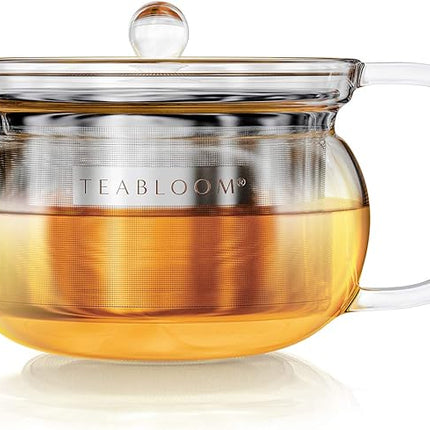 Teabloom Kyoto 2-in-1 Tea Kettle and Tea Maker – Glass Teapot with Removable Loose Tea Filter – Tea Connoisseur's Choice