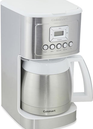 Cuisinart 12-Cup Coffee Maker, Programmable PerfecTemp Thermal Carafe Coffee Machine with 1-4 Cup Setting, Brew Strength Control and Brew Pause, Stainless Steel, White