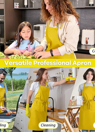 ROTANET Extra Large Apron for Men Adjustable Bib Aprons with 2 Pockets Cooking Kitchen Women Chef Water & Oil Resistant