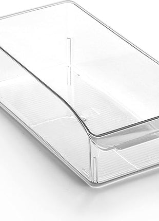 BINO | Plastic Storage Bins, Small | THE CURVE COLLECTION | Multi-Use Organizer Bins | Storage Containers Kitchen, Pantry and Home Organization | Fridge Organizers | Pantry Organization and Storage