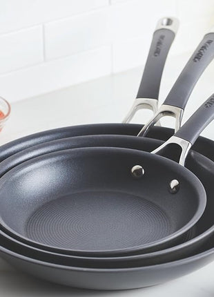 Circulon Radiance Hard Anodized Nonstick Frying / Fry Pan Set / Skillet Set - 8.5 Inch, 10 Inch, and 12.25 Inch , Gray