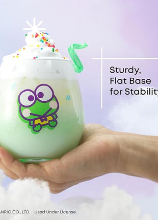 JoyJolt Hello Kitty & Friends Above the Clouds Stemless Drinking Glasses, 15 oz Ombre Glass Cup Set of 4 ft Hello Kitty Keroppi My Melody Pompompurin, Kawaii Kitchen Glassware Sets