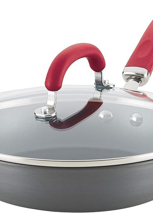 Rachael Ray Create Delicious Deep Hard Anodized Nonstick Frying Pan / Fry Pan / Hard Anodized Skillet - 10.25 Inch, Gray