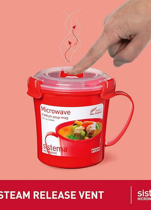 Sistema Microwave Soup Mug with Lid and Steam Release Vent