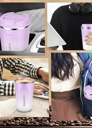 CS COSDDI 12 oz Stainless Steel Vacuum Insulated Tumbler - Coffee Travel Mug Spill Proof with Lid - Coffee Cups for Keep Hot/Ice Coffee,Tea and Beer