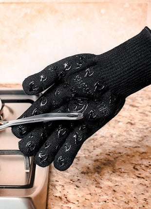 Grill Armor Oven Gloves – 932°F Heat, Fire & Cut Resistant Mitts for BBQ, Grill, Cooking, Grilling, Baking, Smoker & Fire Pit