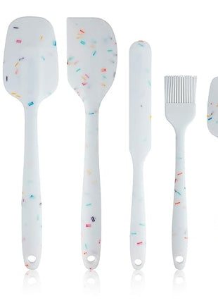 Silicone Spatula Set 6 Piece Heat Resistant Rubber Spatulas Set for Baking Cooking and Mixing Kitchen Utensils Seamless One Piece Spatula with Stainless Steel Core Nonstick Dishwasher Safe