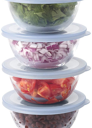 OXO 11205500 Good Grips 8-Piece Glass Prep Bowl Set, One Size, Clear