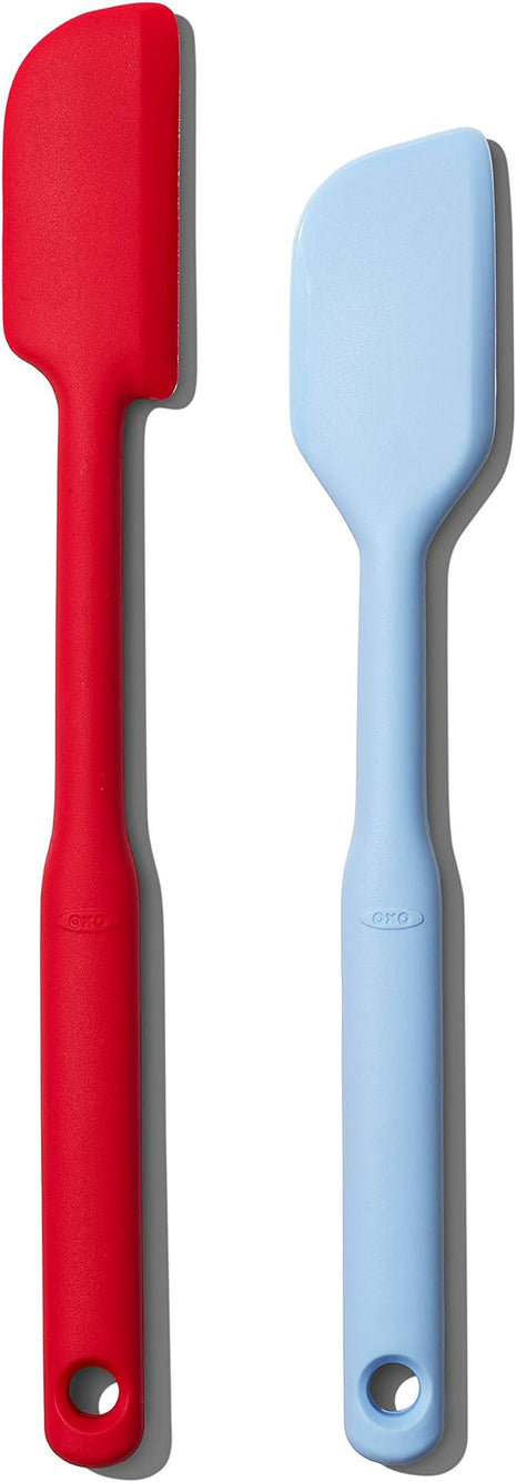 OXO Good Grips 2 Piece Silicone Spatula Set, One size, red/seltzer