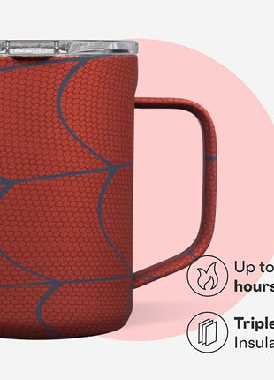 Corkcicle Classic Coffee Mug - Triple Insulated Stainless Steel for Travel - Shatter-Proof Lid - Keeps Drink Hot Over 3 Hours - Holiday Mug Gift - Great for Gifting Warmth - 16 oz - Spider-Man