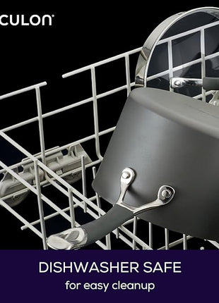 Circulon Radiance Deep Hard Anodized Nonstick Frying Pan /Skillet with Lid - 12 Inch, Gray