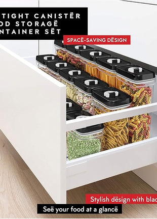 DWËLLZA KITCHEN Airtight Food Storage Containers with Lids – 4 Piece Set Air Tight Kitchen Storage Containers Clear Pantry Organization and Storage Set BPA-Free - Keeps your Food Fresh & Dry