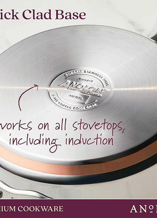 Anolon Nouvelle Stainless Stainless Steel Frying Pan Set / Fry Pan Set / Skillet Set - 8 Inch and 9.5 Inch , Silver