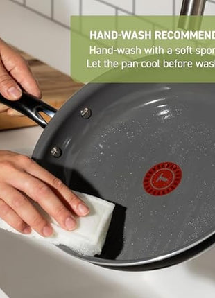 T-Fal Preserve Ceramic Non stick Frying Pan Skillet 12-inch, Oven Broiler Safe up to 350°F, Cookware, InoCeram Glide Technology, Frying Pan, Skillet Pots & Pans, Black