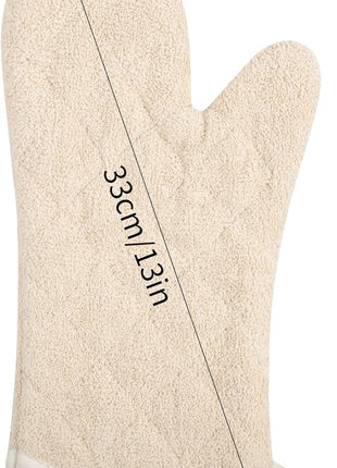 Terry Cloth Oven Mitts Heat Resistant to 482° F 13 Inch 100% Cotton Set of 2