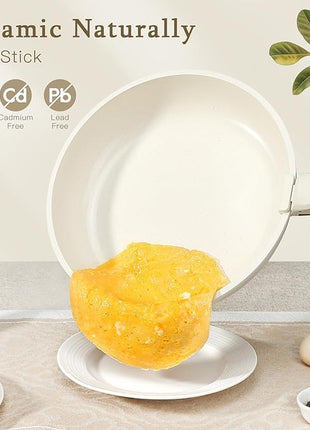 GiPP Ceramic Pots and Pans Set Non Stick, Nonstick Detachable Handle Cookware Sets, Healthy Non Toxic PFAS PFOA & PTFE Free, Dishwasher ＆Oven Safe, Induction Kitchen Pot and Pan, 15 Piece Cream