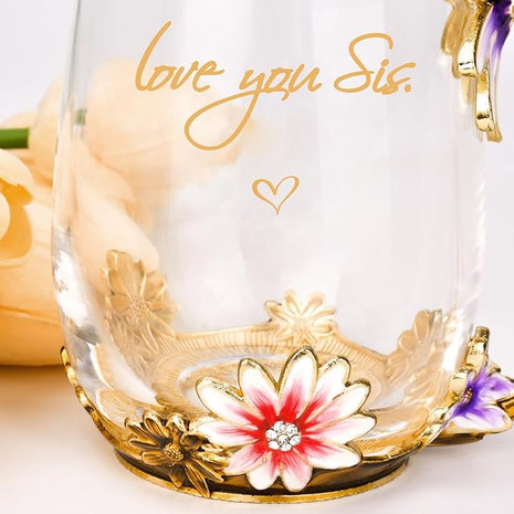 Sisters Gifts from Sister for Women Elegant Tea Cup Unique Christmas Birthday Gifts for Sister,Little,Big,in Law