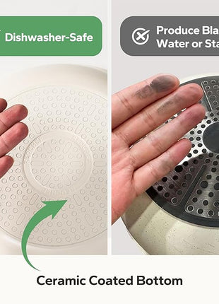 Redchef Nonstick Frying Pan Skillet, Ceramic Non-Stick Saute Pans, 9.5 inch Cooking Fry Pan with Stay Cool Handle, All Stovetops (Gas, Electric & Induction), Dishwasher/Oven Safe, PFAS-Free, Non Toxic