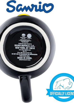 Silver Buffalo Sanrio Hello Kitty and Friends Badtz-Maru Ceramic 3D Sculpted Mug, 20 Ounces