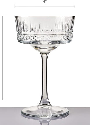 Pasabahce Vintage Coupe Glasses Set Of 6 - Exclusive Champagne, Cocktail, Martini, Wine Glasses - Long Stem Glassware - 8.8 oz - Perfect for Parties, Gifts, Housewarming, Weddings,Aniversary