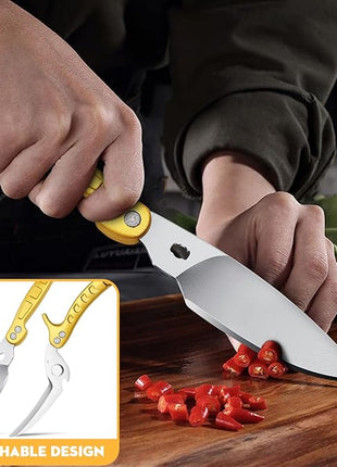 DRAGON RIOT Heavy Duty Poultry Shears - A Must Have Kitchen Shears for Chicken and Meat Cutting - Dishwasher Safe and Stainless Food Kitchen Scissors for Thanksgiving(Golden)