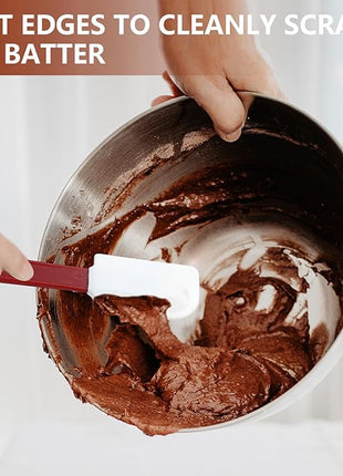 Norme 4 Pcs High Temp Silicone Spatulas Heat Resistant Rubber Spatula Commercial Silicone Scraper with Handle for Kitchen Cook Baking Mixing Utensil, Dishwasher Safe (10 Inch)