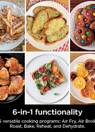 Ninja Air Fryer, 8 QT DoubleStack 2-Basket, Space Saving Design, Cooks 2lb Chicken Wings, Feeds up to 6 People, 6-in1 Air Fryer, Roast, Bake & More, Easy to Clean, Dishwasher Safe Parts, Black, SL201