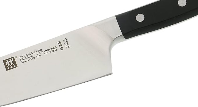 ZWILLING J.A. Henckels 38401-180 Chef's Knife, 7", Black/Stainless Steel