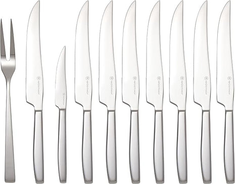 Wüsthof 10-Piece Stainless Steak and Carving Knife Set, Olivewood