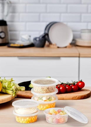 Glotoch Soup Containers With Lids, 48 Pack 8 oz(1 Cup) Deli Containers, To Go Container, Freezer Container For Food-Microwave, Freezer & Dishwasher Safe Eco-Friendly, BPA-Free, Reusable&Stackable