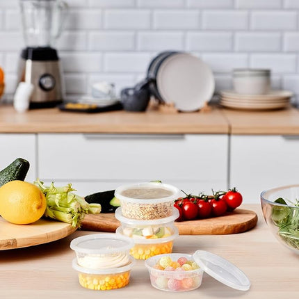 [8 oz. -24 Pack] Glotoch 1 Cup Soup Containers with Lids, Eco-Friendly Plastic Take Out Bowls, Microwave, Freezer & Dishwasher Safe, BPA-Free