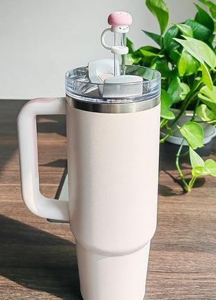 4 Pack Silicone Straw Covers Cap for Stanley Cup 30 40 oz, Cute Mushroom Straw Topper, Accessories for Stanley Cup Tumbler, Christmas Gifts for Women