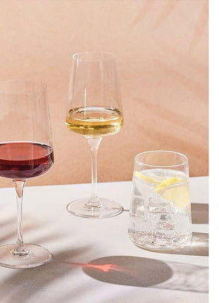 Krosno Red Wine Glasses | Elegant Design | Set of 6 | 16.9 oz | Infinity Collection | Ideal for Home, Restaurants and Receptions | Dishwasher Safe | Lead-Free Crystal Glass