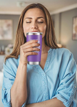 NOWWISH Inspirational 20oz Purple Tumbler, Sometimes You Forget You're Awesome Stocking Stuffer for Women, Unique Christmas Birthday Gifts for Her, Mom, Daughter, Wife