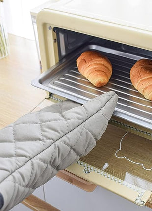 ARCLIBER Oven Mitts 1 Pair of Quilted Terry Cloth Cotton Lining,Extra Long Professional Classic Oven Mitt Heat Resistant Kitchen Oven Gloves,16 Inch