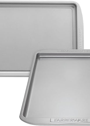Farberware Nonstick Bakeware Set, Nonstick Cookie Sheets / Baking Sheets - 2 Piece, Gray