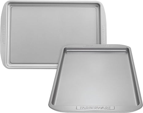 Farberware Nonstick Bakeware Set, Nonstick Cookie Sheets / Baking Sheets - 2 Piece, Gray