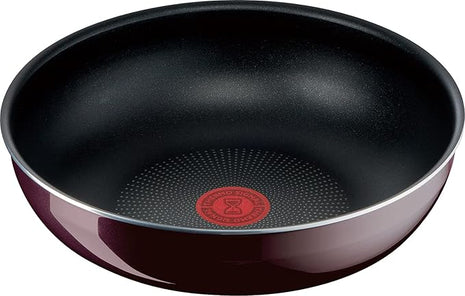 ティファール(T-fal) Tefal L43977 Ingenio Neo Vintage Bordeaux Intense Wok Pan with Removable Handle, 10.2 inches (26 cm), Deep Wok, Compatible with Gas Fire