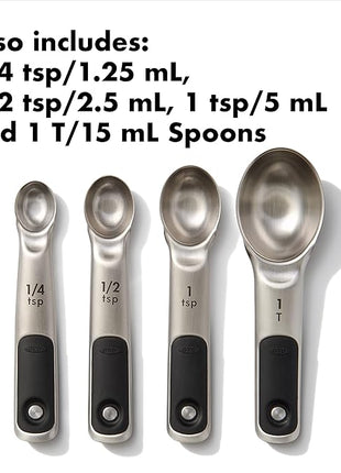 OXO Good Grips Stainless Steel Measuring Cups and Spoons 8-Piece Set, 4 Cups and 4 Spoons