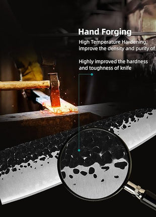 FINDKING Dynasty Series 4PCS Kitchen Knife Set, Professional Japanese Chef Knife Set, 9Cr18MoV High Carbon Steel Blade, African Rosewood Octagonal Handle, for Meat, Fruits, Vegetables